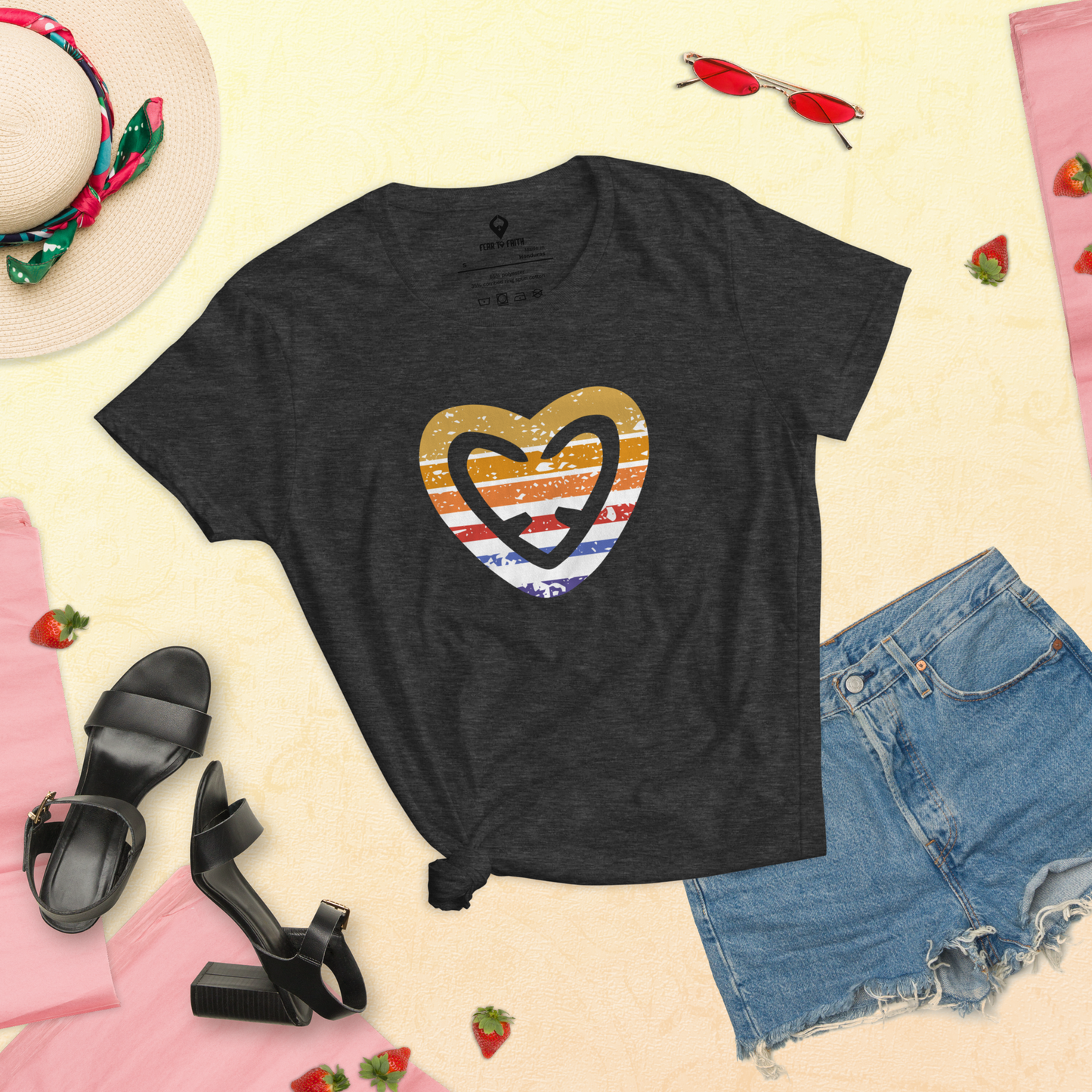 FTF HEART SURF - Women's short sleeve t-shirt