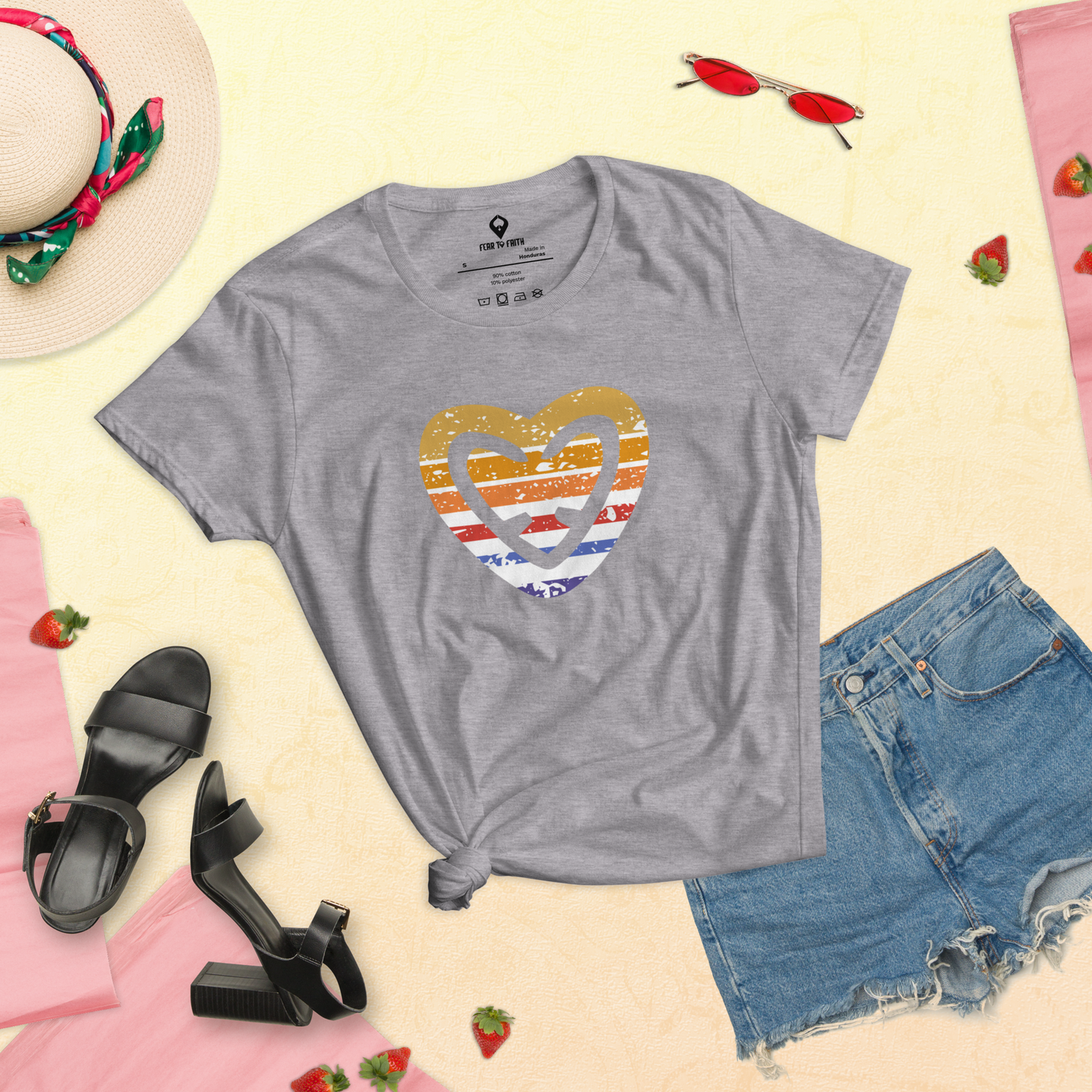 FTF HEART SURF - Women's short sleeve t-shirt